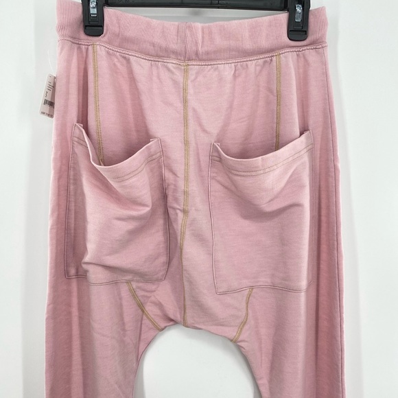 Free People NWT Cozy All Day Harem Leggings Joggers Drawstring Pink Small New - Picture 4 of 11